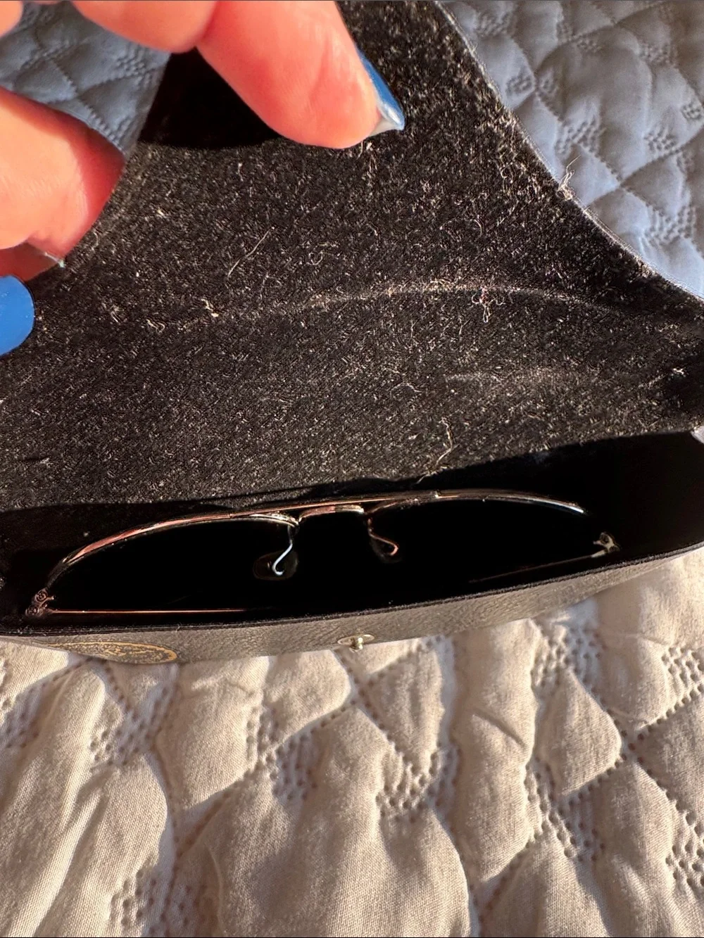 Ray-Ban Women's Silver Frame Sunglasses with Black Lenses and Case